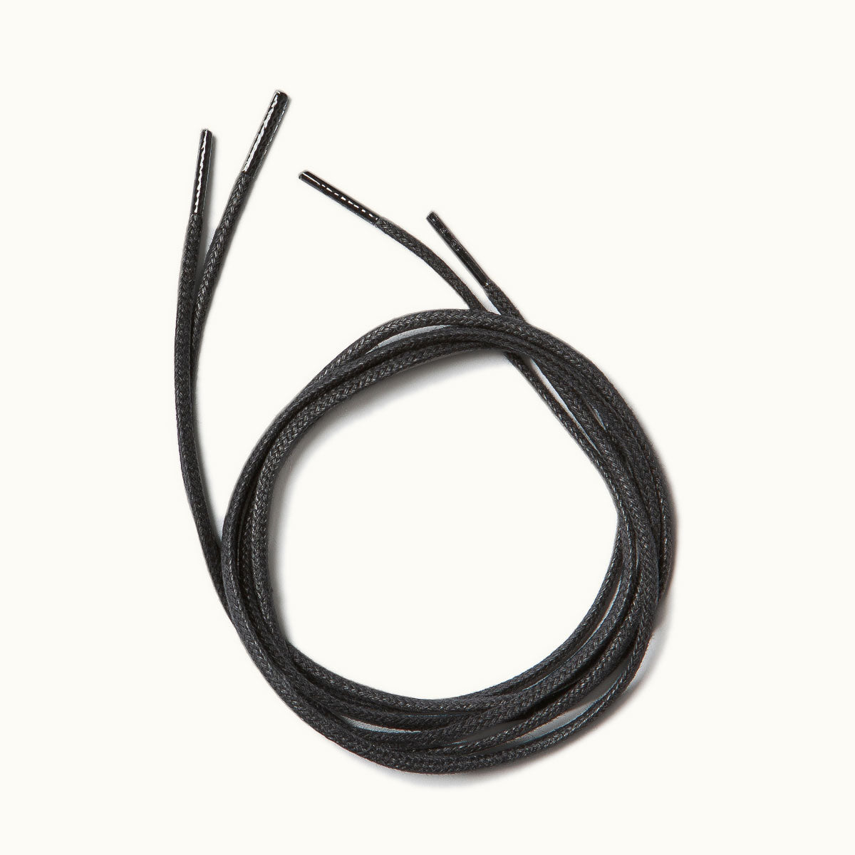 ROUND WAXED COTTON LACE 0.65M BLACK